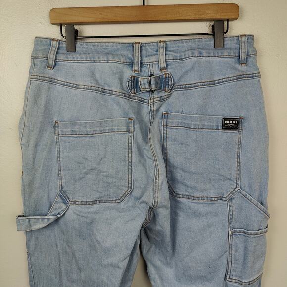 Wildfang Essential Work Denim Pant Womens Large Light Wash Carpenter Jeans - Picture 6 of 14